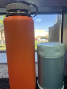 water bottle & lunch.  ready to go to work