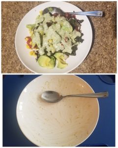 #2023missionimpossible My go-to veggie bowl these days with sautéed kale with garlic, brown rice, corns, beans, tomatoes, baby beet roots, chopped onions, and half avocado with homemade cilantro-lime dressing. Yummy! But.. it also made me wonder.. since I use canned corns and beet roots as well as mayo in my dressing, how eco friendly it is. 