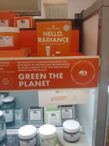 While I was shopping at Sephora, I decided to try a new skin care product from a brand called Origins that actively works to become more sustainable and eco friendly. I did a bit of research after I got home and found out that they have planted millions of trees, use fair labor, use ecofriendly ingredients/materials, actively continue to reduce their carbon footprint, and they work to reduce their packaging waste and to make it more reusable/recyclable. I did find out that they are not vegan. Even though they don't test on animals for American consumers, they still are required to test on animals because they sell to countries like China who require animal testing.