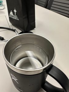 I followed Option #1 reduce Carbon footprint by bringing in a reusable flask to drink water, tea, & coffee! Saving throwaway paper cups!!